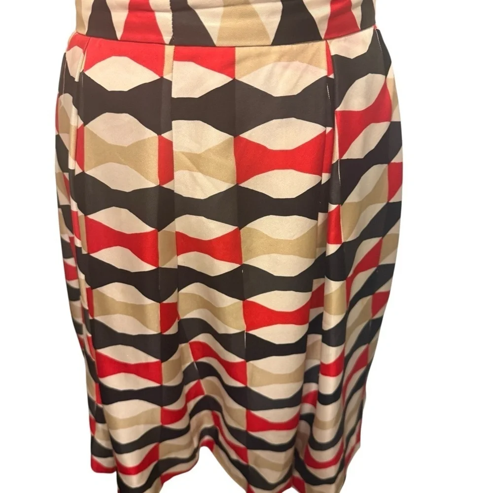 Kate Spade Red and Cream A-Line Skirt